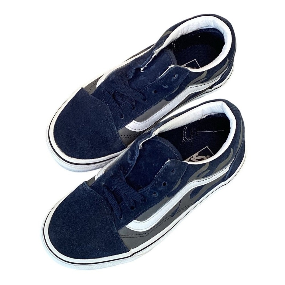 Vans Old Skool Kids 13.5 Navy Blue Flame Sneakers Youth Skate Shoes‎ EU 31 - Picture 11 of 11